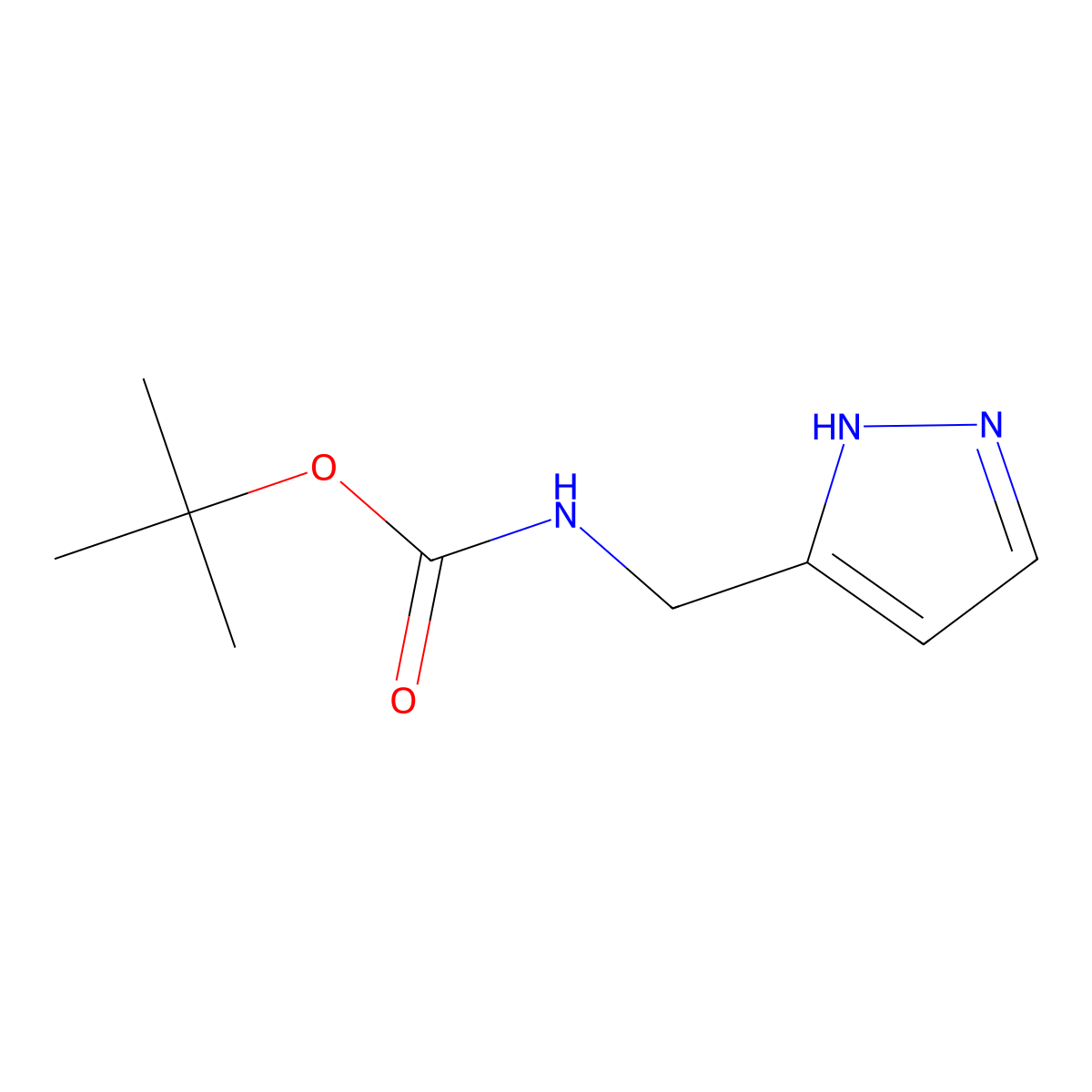 tert-butyl N-(1H-pyrazol-3-ylmethyl)carbamate molecular structure, CAS 1251033-82-5
