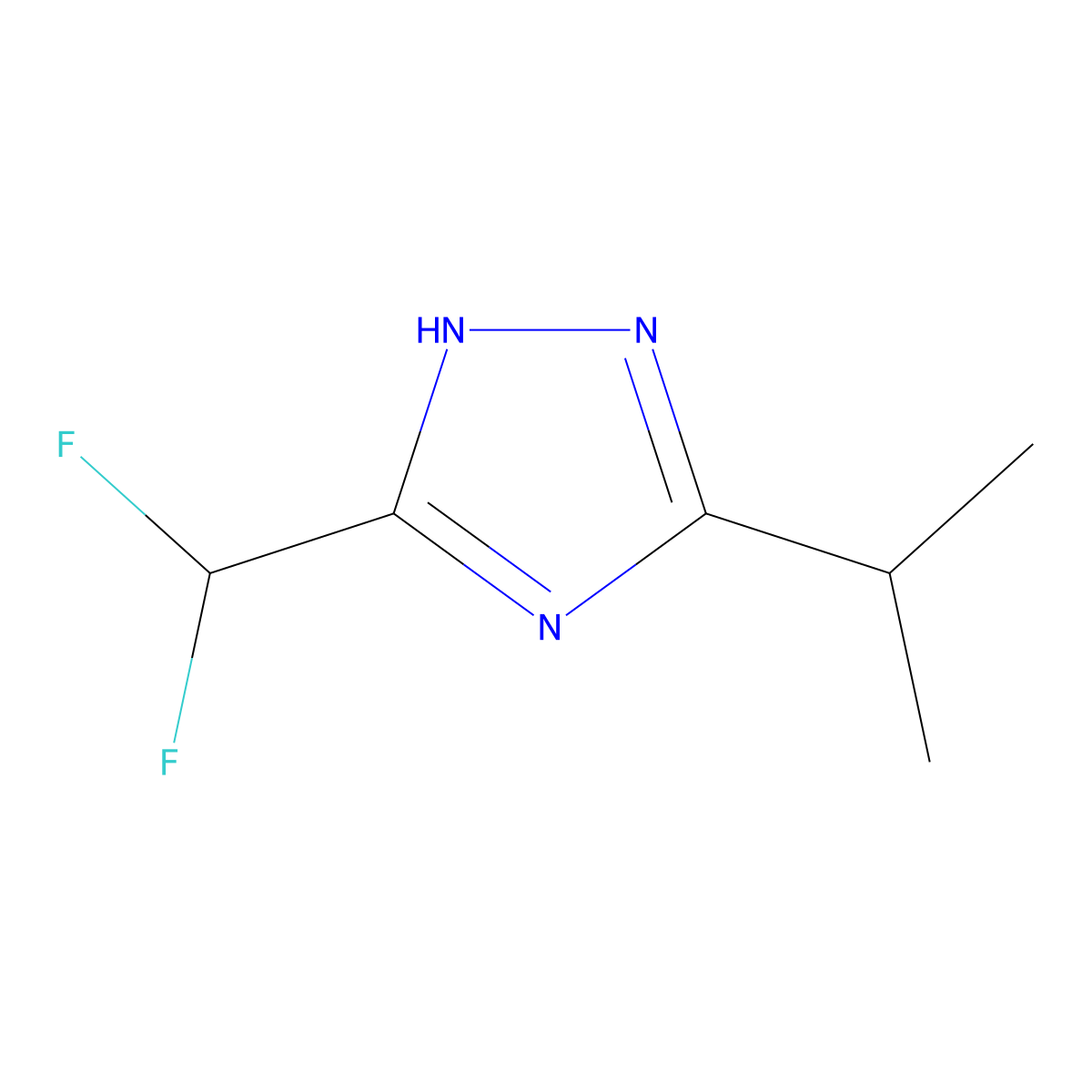 5-(difluoromethyl)-3-(propan-2-yl)-1H-1,2,4-triazole molecular structure, CAS 1251034-69-1