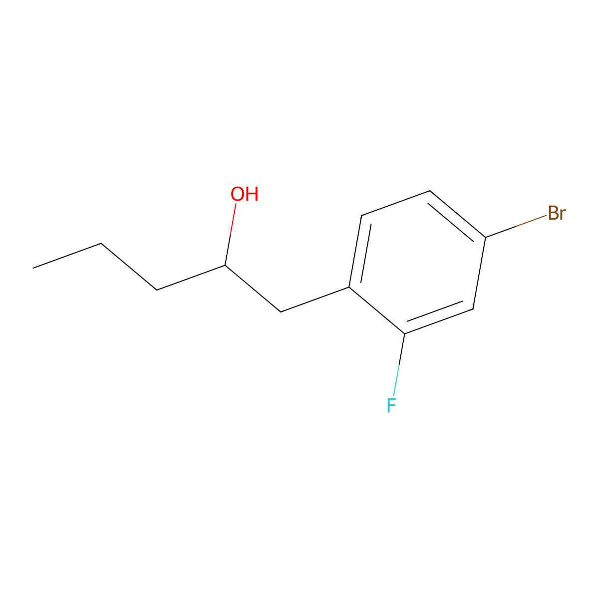 1-(4-Bromo-2-fluorophenyl)-2-pentanol molecular structure, CAS 1251034-91-9