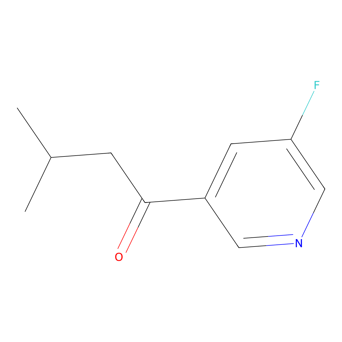 1-(5-Fluoropyridin-3-yl)-3-methylbutan-1-one molecular structure, CAS 1251035-66-1