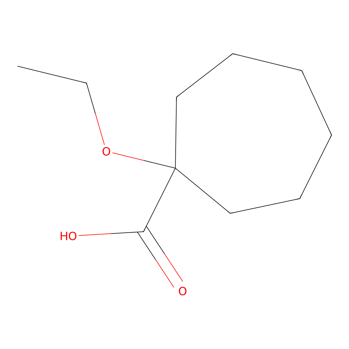 1-Ethoxycycloheptane-1-carboxylic acid molecular structure, CAS 1251036-19-7
