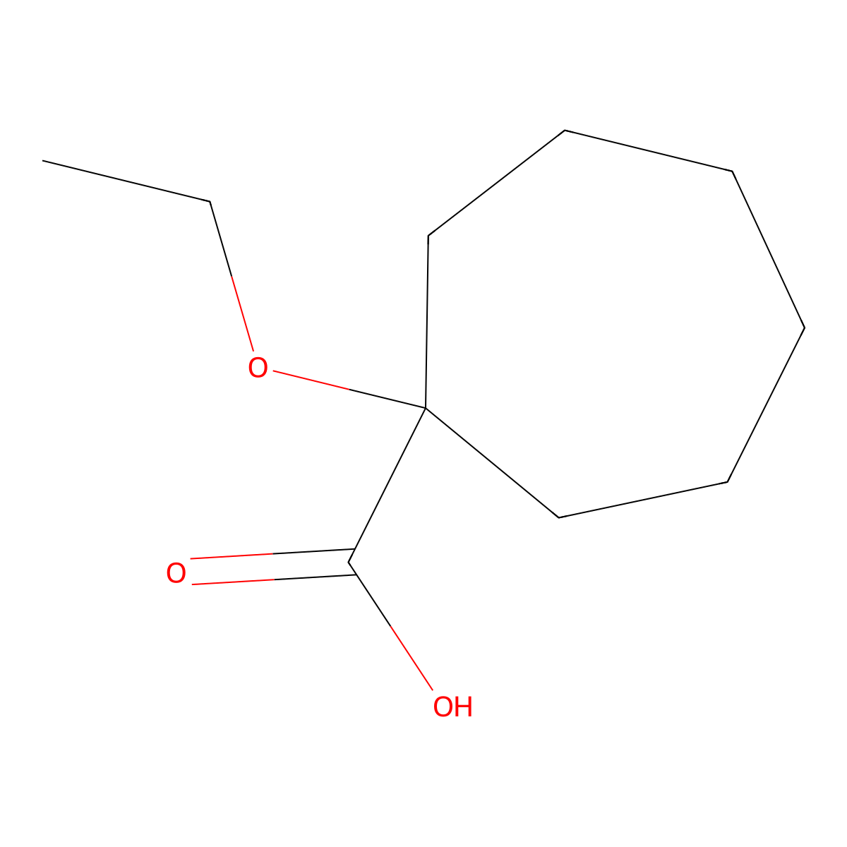 1-Ethoxycycloheptane-1-carboxylic acid molecular structure, CAS 1251036-19-7