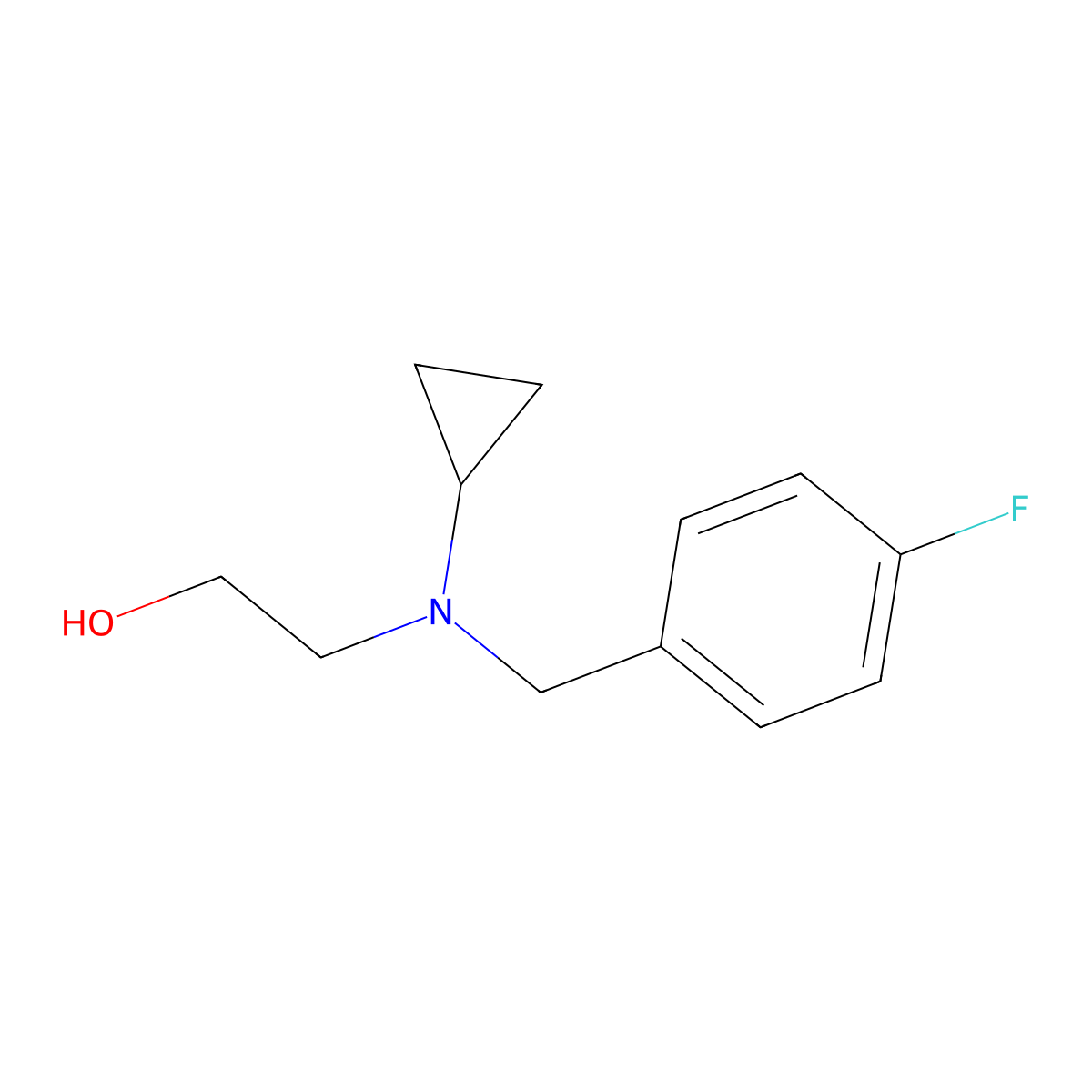 2-[Cyclopropyl-(4-fluoro-benzyl)-amino]-ethanol molecular structure, CAS 1251036-55-1