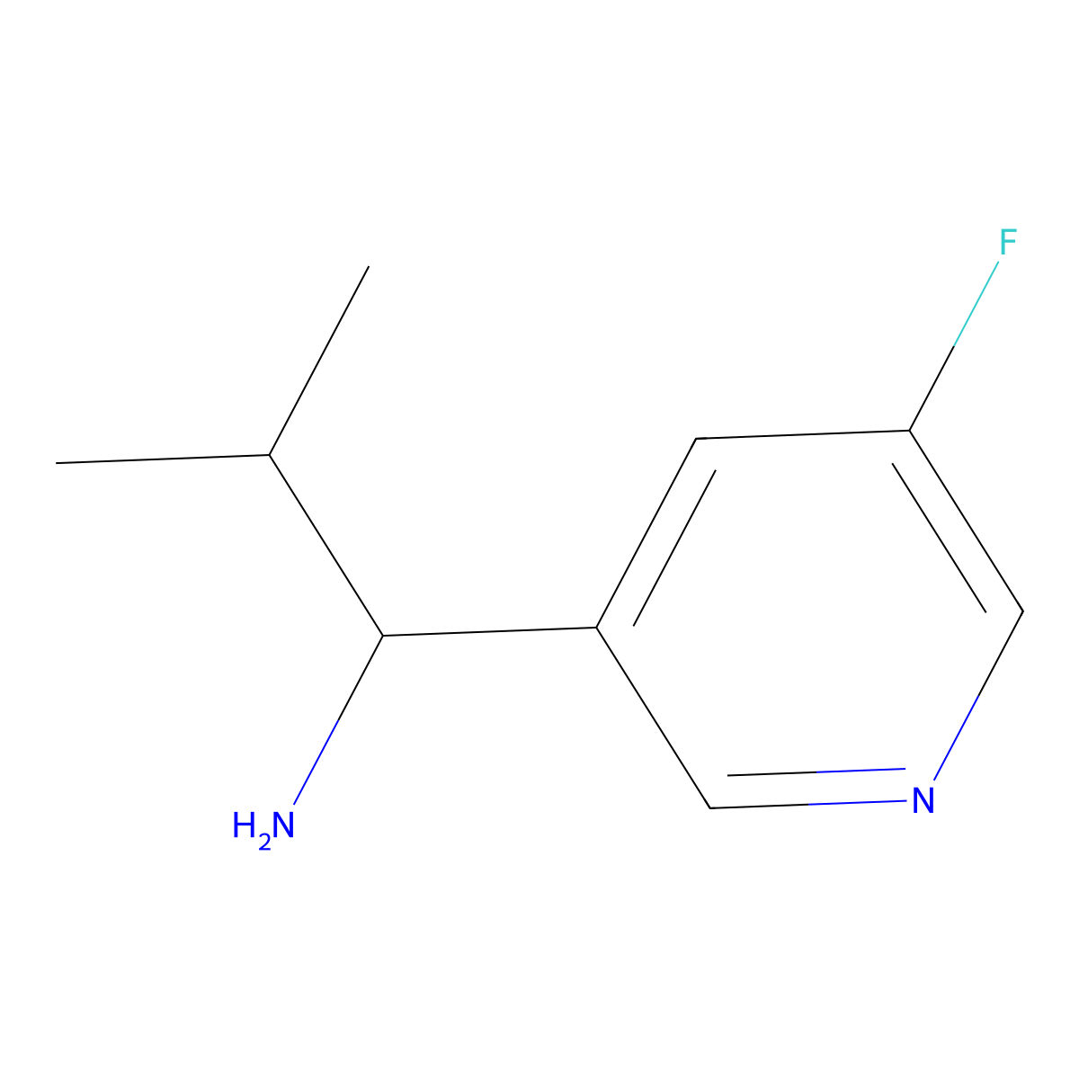 1-(5-Fluoropyridin-3-yl)-2-methylpropan-1-amine molecular structure, CAS 1251038-73-9