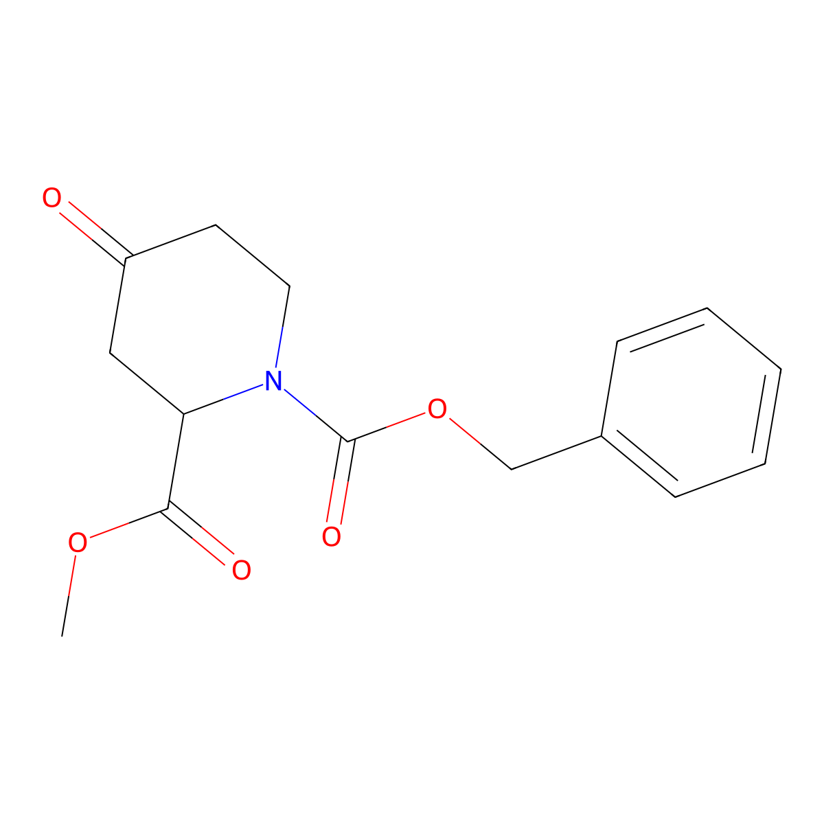 1-Benzyl 2-methyl 4-oxopiperidine-1,2-dicarboxylate molecular structure, CAS 125104-19-0
