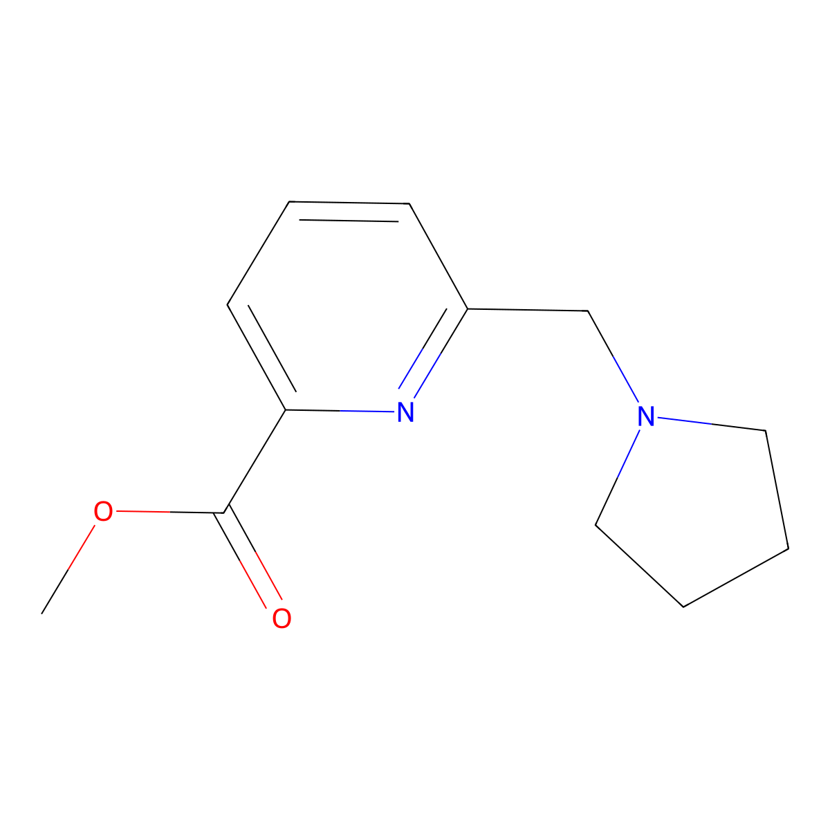 Methyl 6-(pyrrolidin-1-ylmethyl)picolinate molecular structure, CAS 125104-87-2