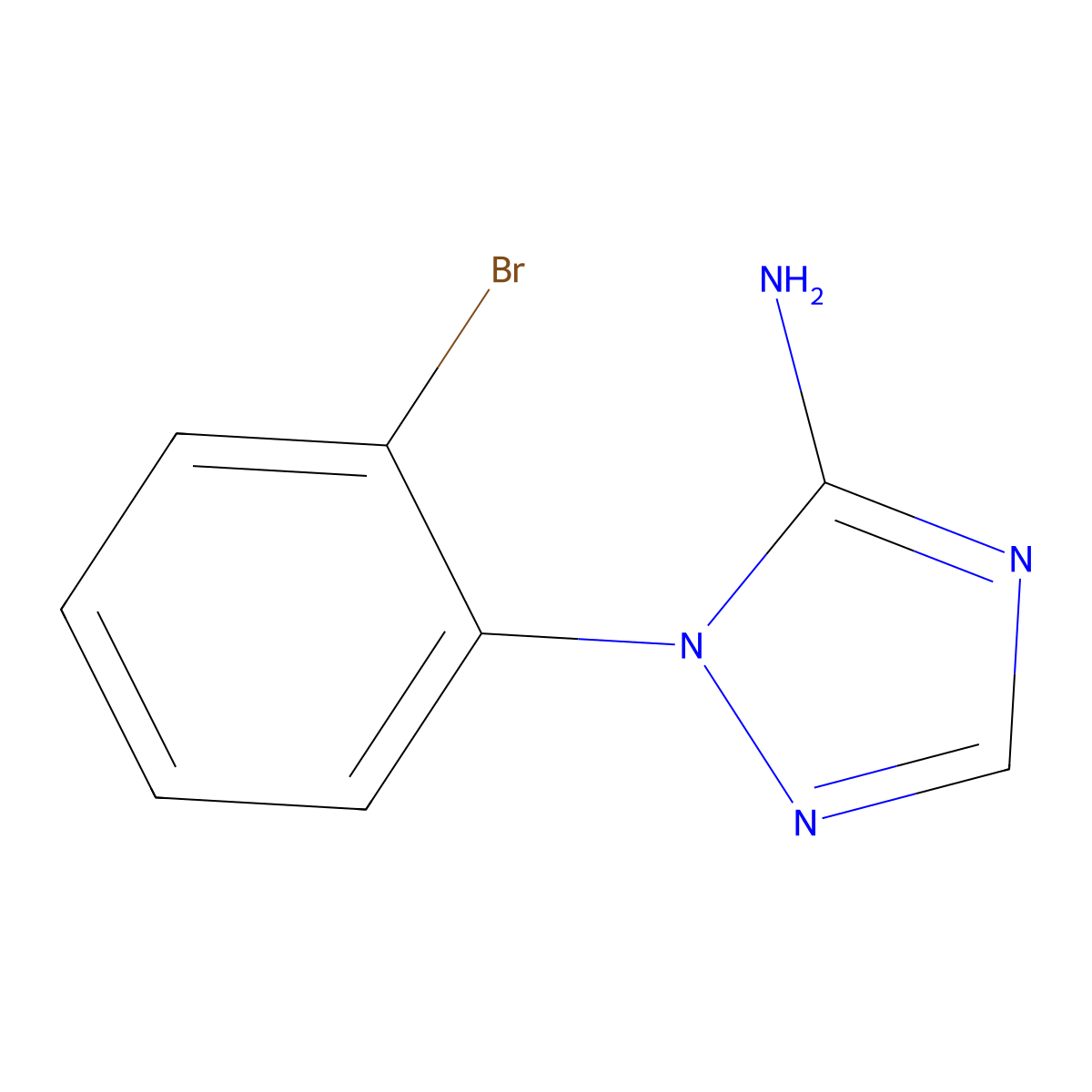 1-(2-bromophenyl)-1H-1,2,4-triazol-5-amine molecular structure, CAS 1251040-42-2