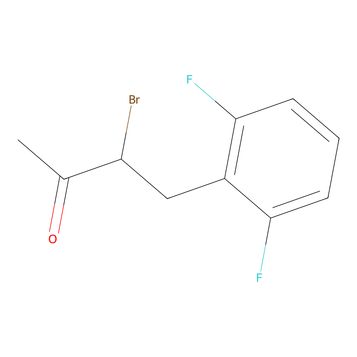 3-Bromo-4-(2,6-difluorophenyl)butan-2-one molecular structure, CAS 1251040-66-0