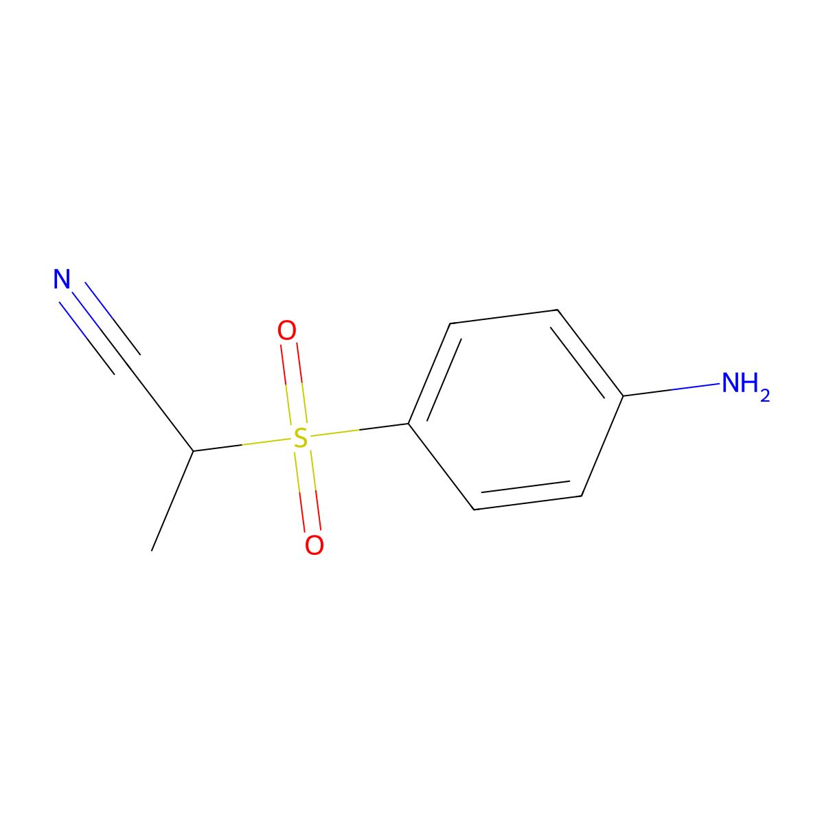2-(4-Aminobenzenesulfonyl)propanenitrile molecular structure, CAS 1251042-34-8