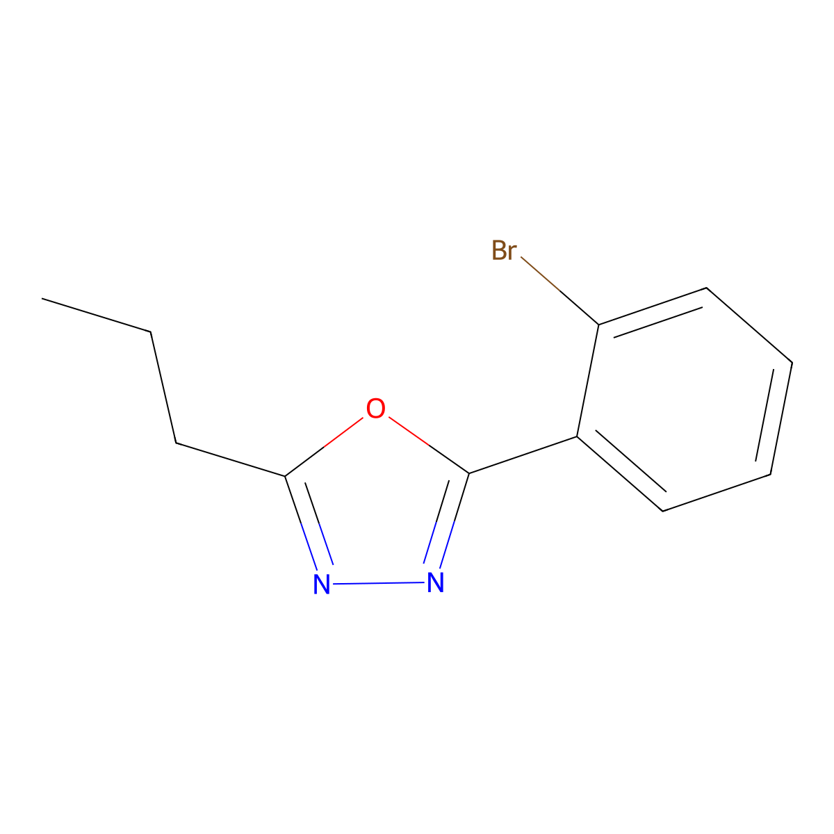 2-(2-Bromophenyl)-5-propyl-1,3,4-oxadiazole molecular structure, CAS 1251043-27-2