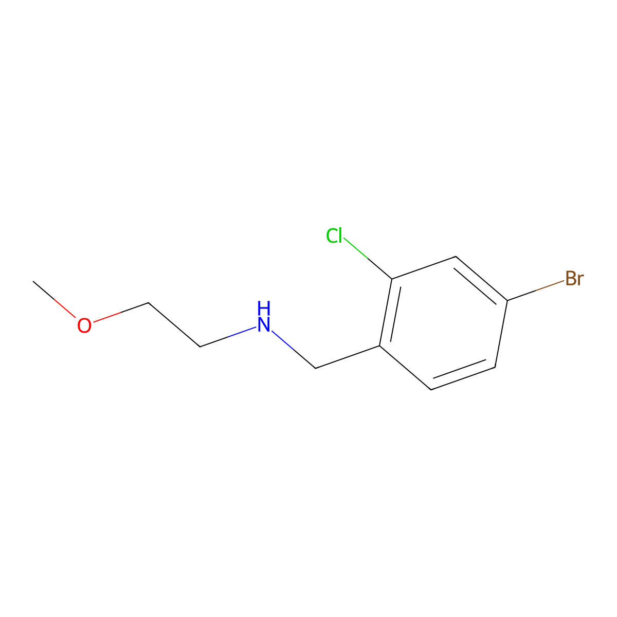 [(4-Bromo-2-chlorophenyl)methyl](2-methoxyethyl)amine molecular structure, CAS 1251044-74-2