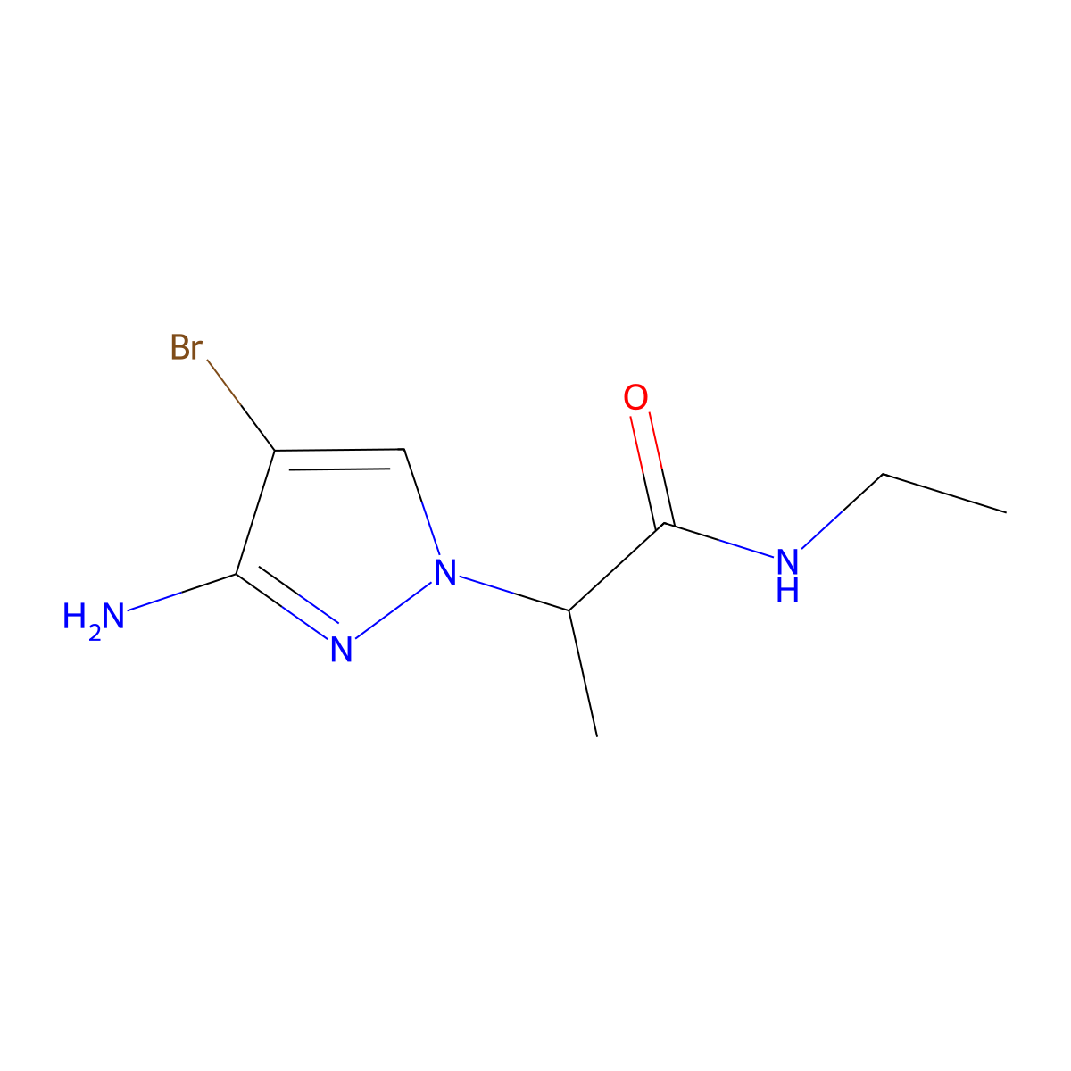 2-(3-Amino-4-bromo-1H-pyrazol-1-YL)-N-ethylpropanamide molecular structure, CAS 1251047-60-5