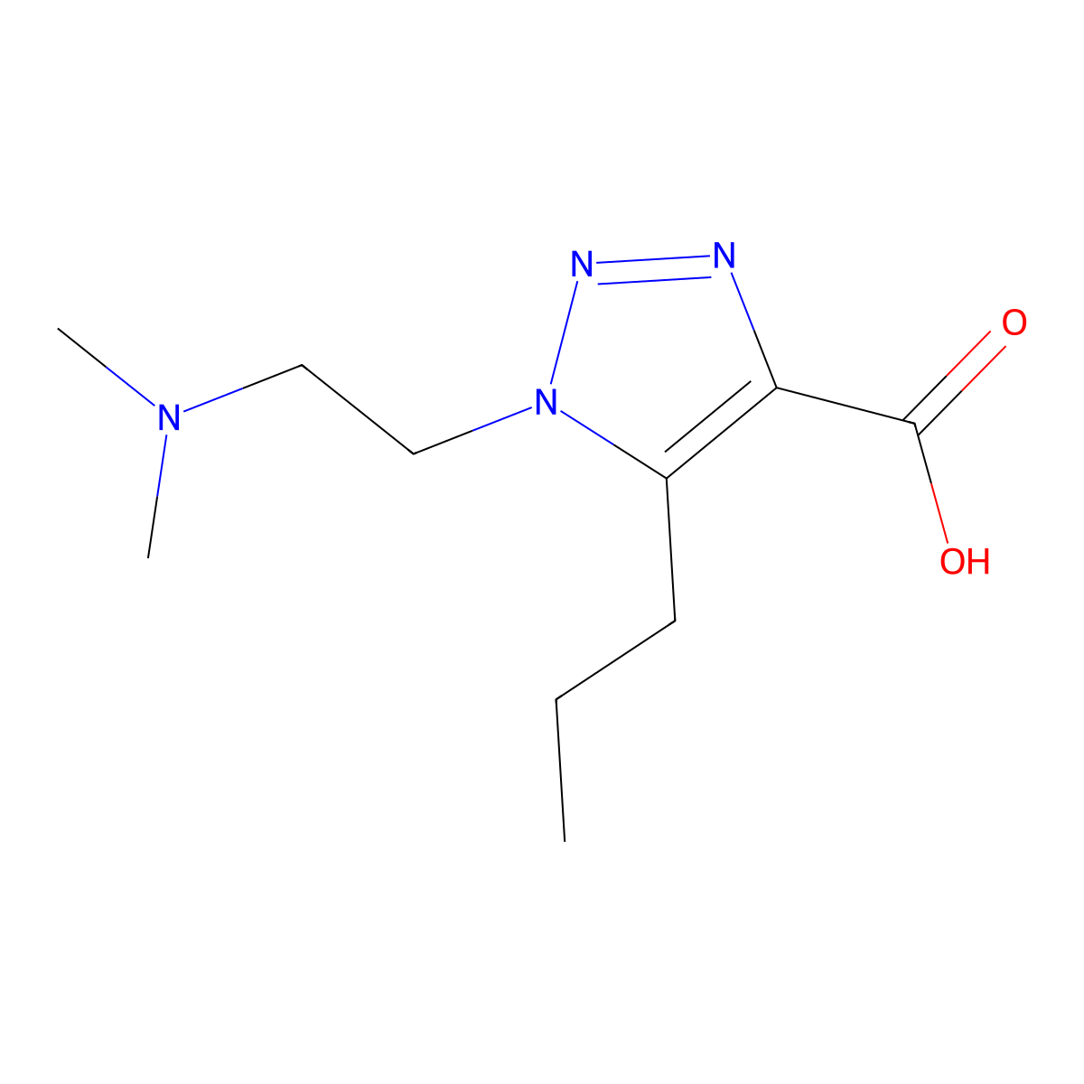 1-(2-(Dimethylamino)ethyl)-5-propyl-1h-1,2,3-triazole-4-carboxylic acid molecular structure, CAS 1251048-19-7