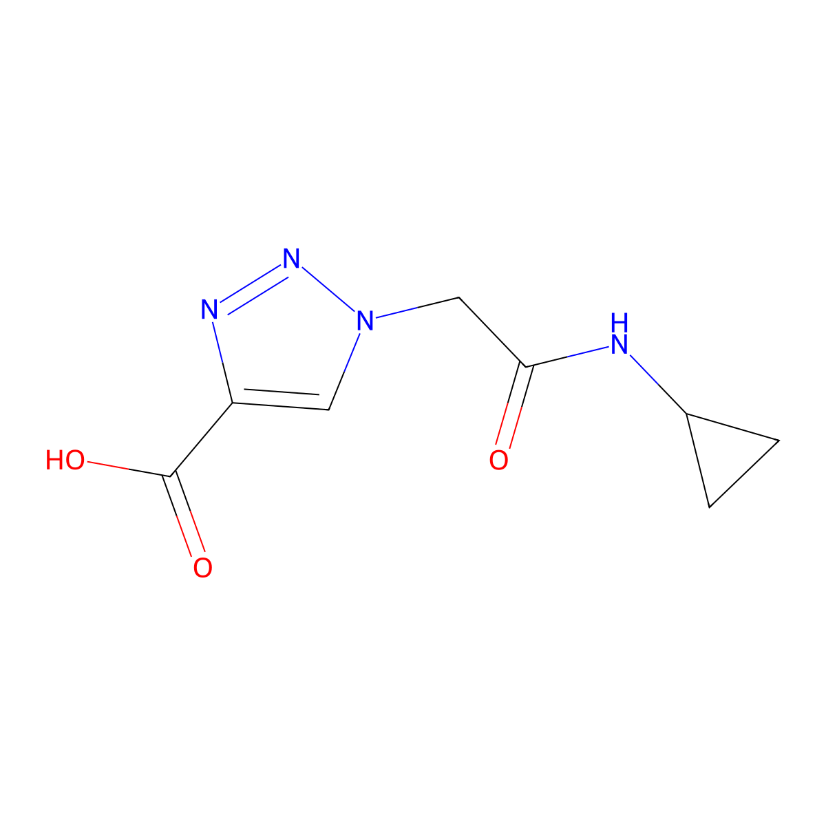 1-(2-(cyclopropylamino)-2-oxoethyl)-1H-1,2,3-triazole-4-carboxylic acid molecular structure, CAS 1251048-89-1
