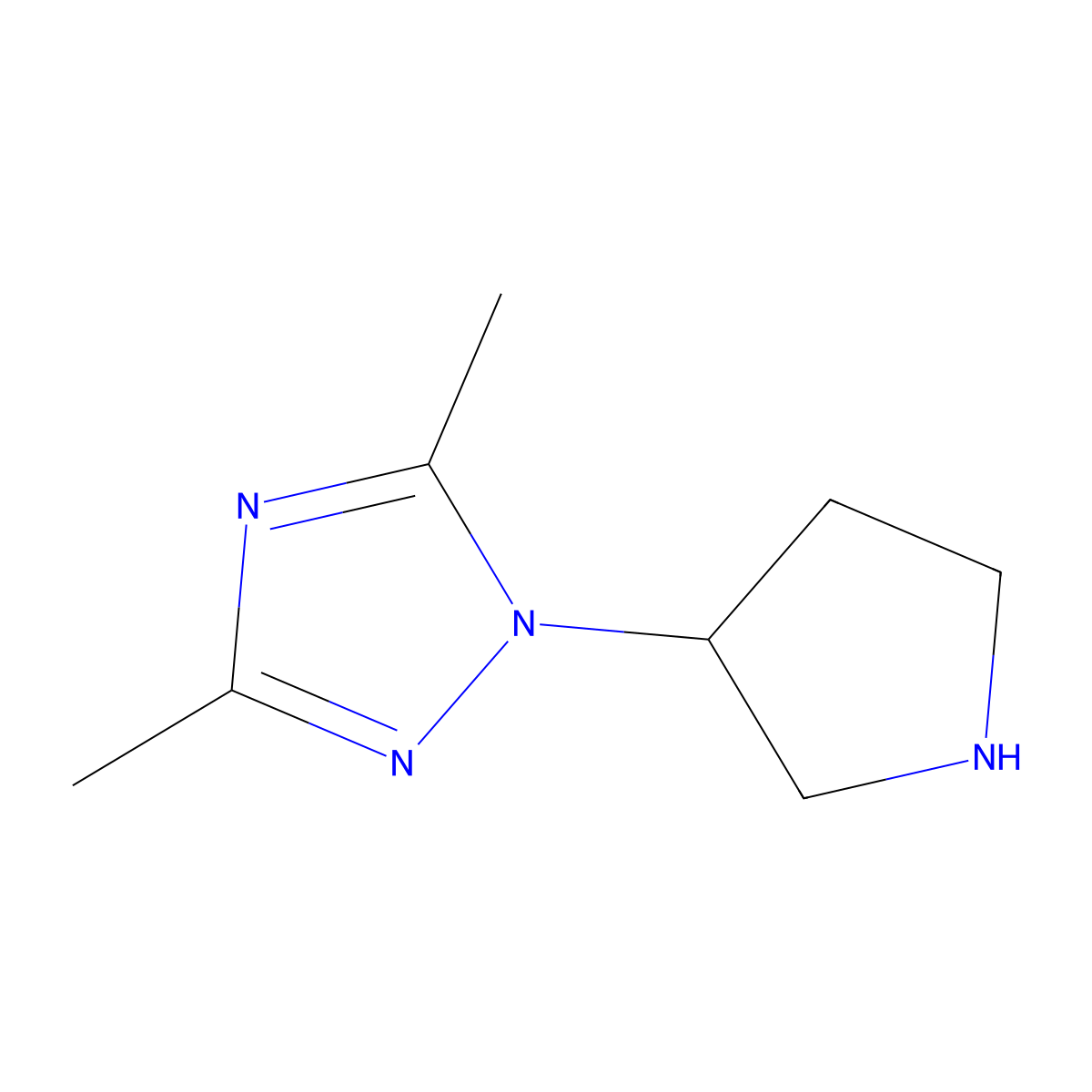 3,5-Dimethyl-1-(pyrrolidin-3-YL)-1H-1,2,4-triazole molecular structure, CAS 1251049-80-5