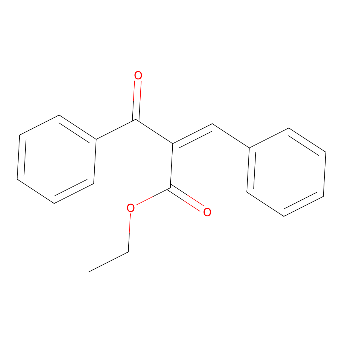 Ethyl 2-benzoyl-3-phenylacrylate molecular structure, CAS 125105-17-1