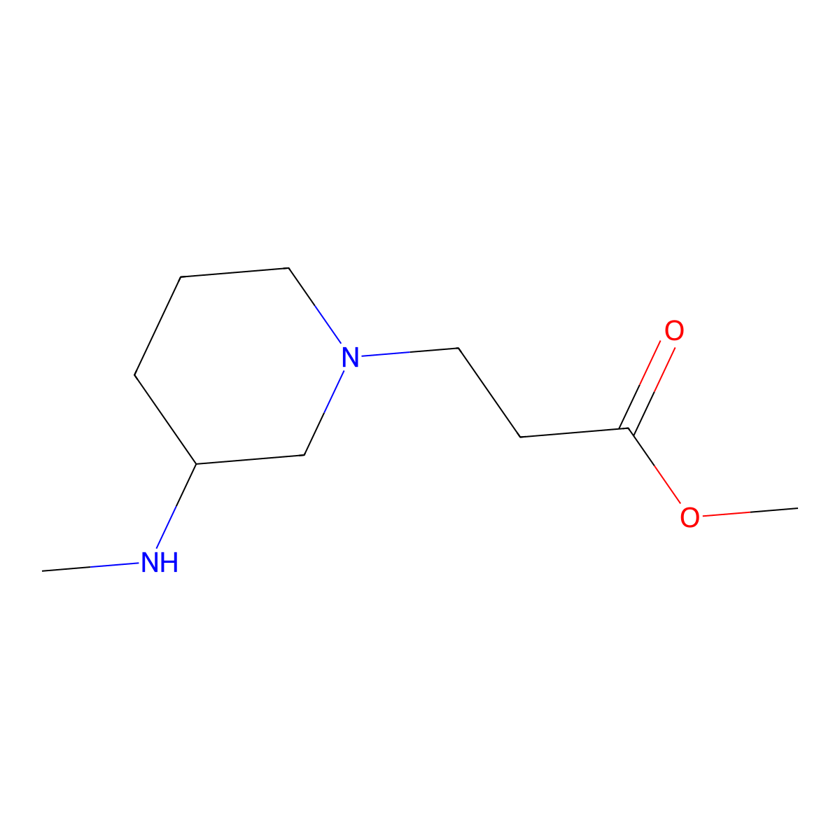 Methyl 3-[3-(methylamino)piperidin-1-yl]propanoate molecular structure, CAS 1251050-56-2