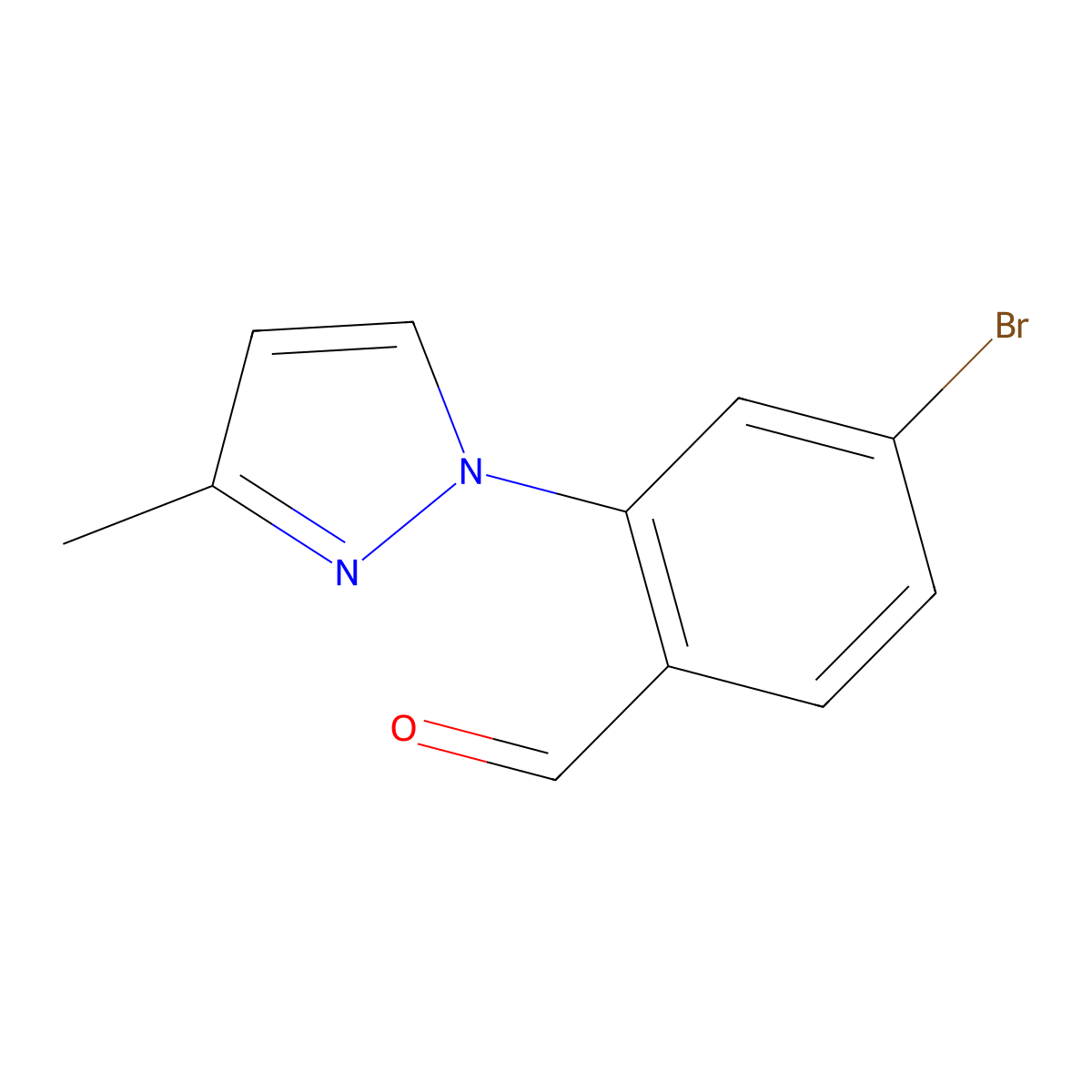 4-Bromo-2-(3-methyl-1H-pyrazol-1-yl)benzaldehyde molecular structure, CAS 1251052-13-7