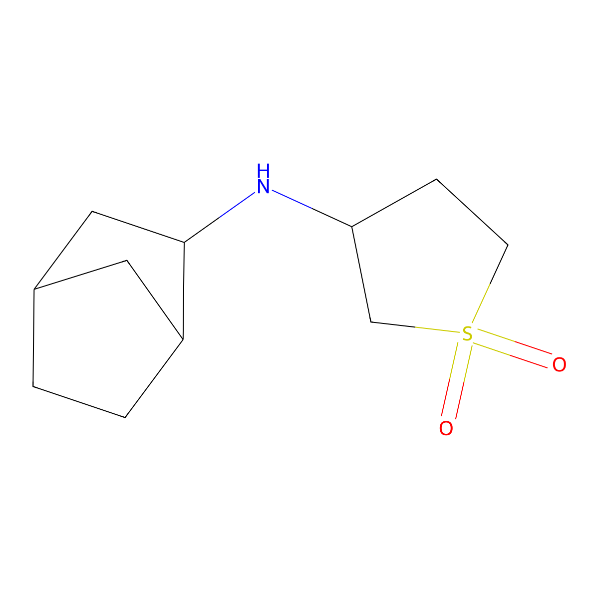 3-({Bicyclo[2.2.1]heptan-2-yl}amino)-1lambda6-thiolane-1,1-dione molecular structure, CAS 1251052-50-2