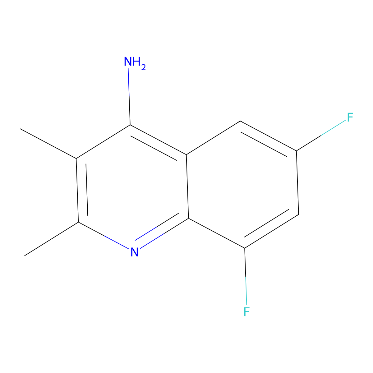 6,8-Difluoro-2,3-dimethylquinolin-4-amine molecular structure, CAS 1251053-77-6