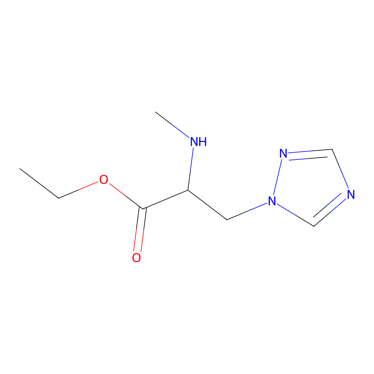Ethyl 2-(methylamino)-3-(1h-1,2,4-triazol-1-yl)propanoate molecular structure, CAS 1251054-86-0
