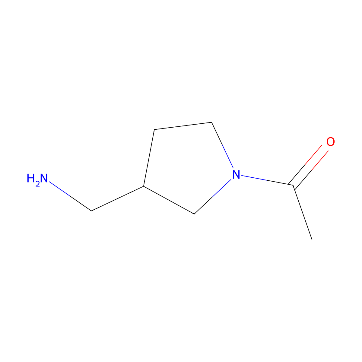1-(3-Aminomethyl-pyrrolidin-1-yl)-ethanone molecular structure, CAS 1251055-48-7