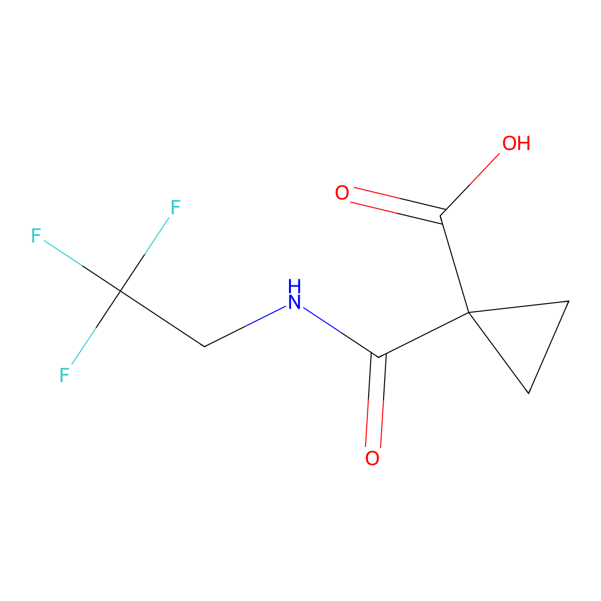 1-((2,2,2-Trifluoroethyl)carbamoyl)cyclopropane-1-carboxylic acid molecular structure, CAS 1251057-15-4