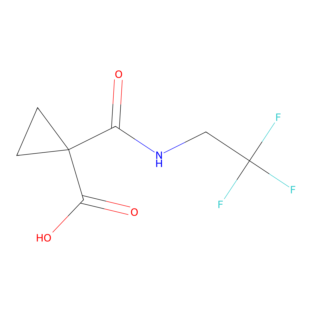 1-((2,2,2-Trifluoroethyl)carbamoyl)cyclopropane-1-carboxylic acid molecular structure, CAS 1251057-15-4