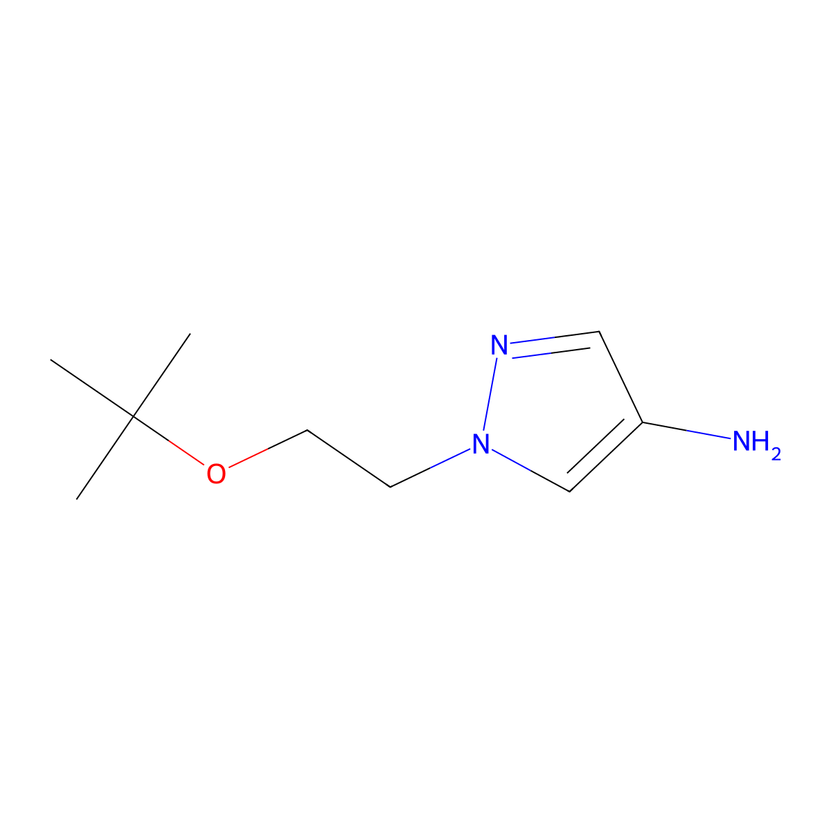 1-(2-tert-butoxyethyl)-1H-pyrazol-4-amine molecular structure, CAS 1251057-90-5