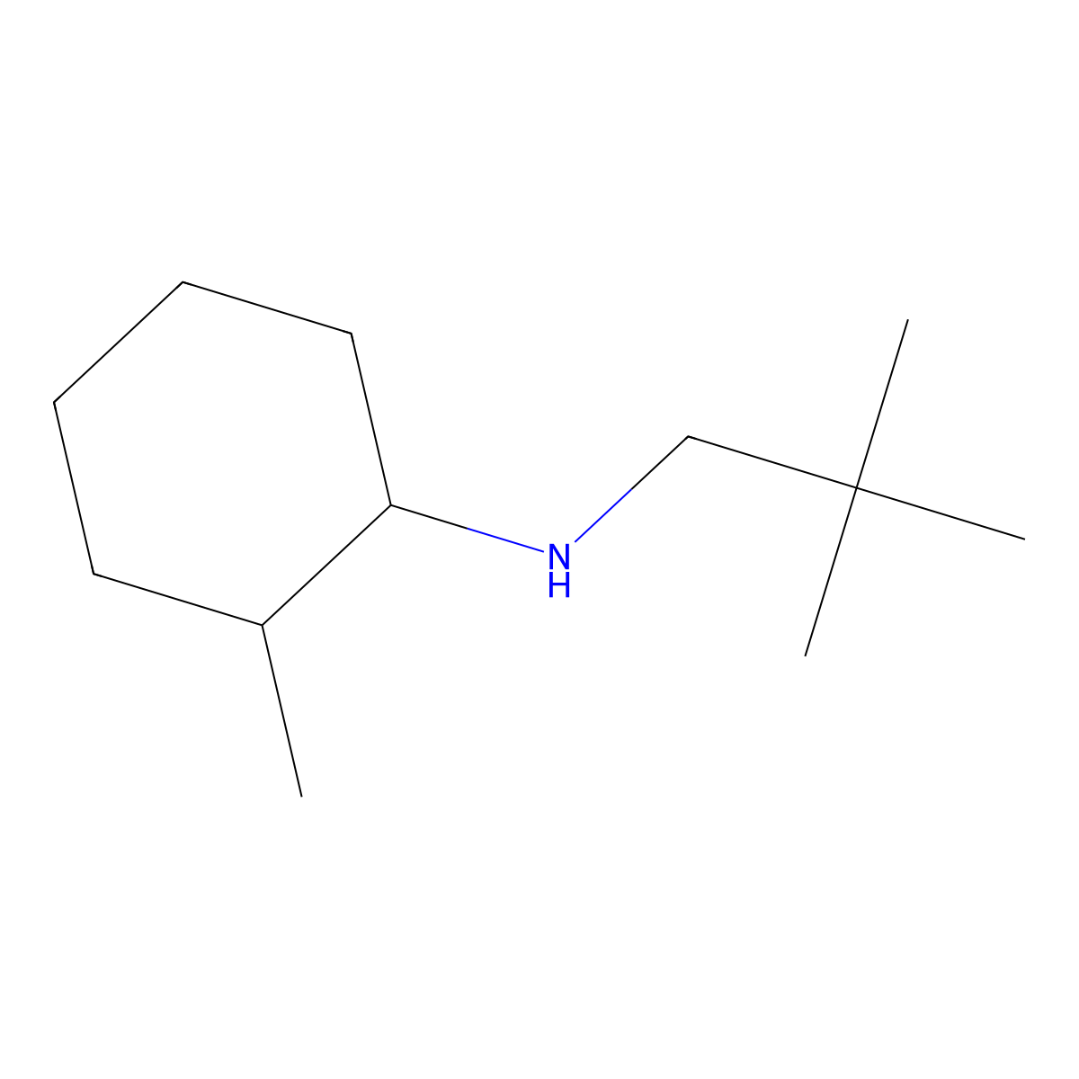 N-(2,2-dimethylpropyl)-2-methylcyclohexan-1-amine molecular structure, CAS 1251058-82-8