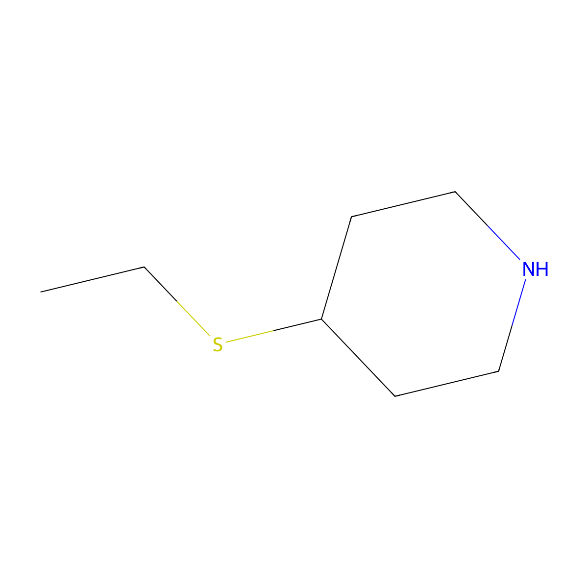 4-(Ethylsulfanyl)piperidine molecular structure, CAS 1251059-46-7
