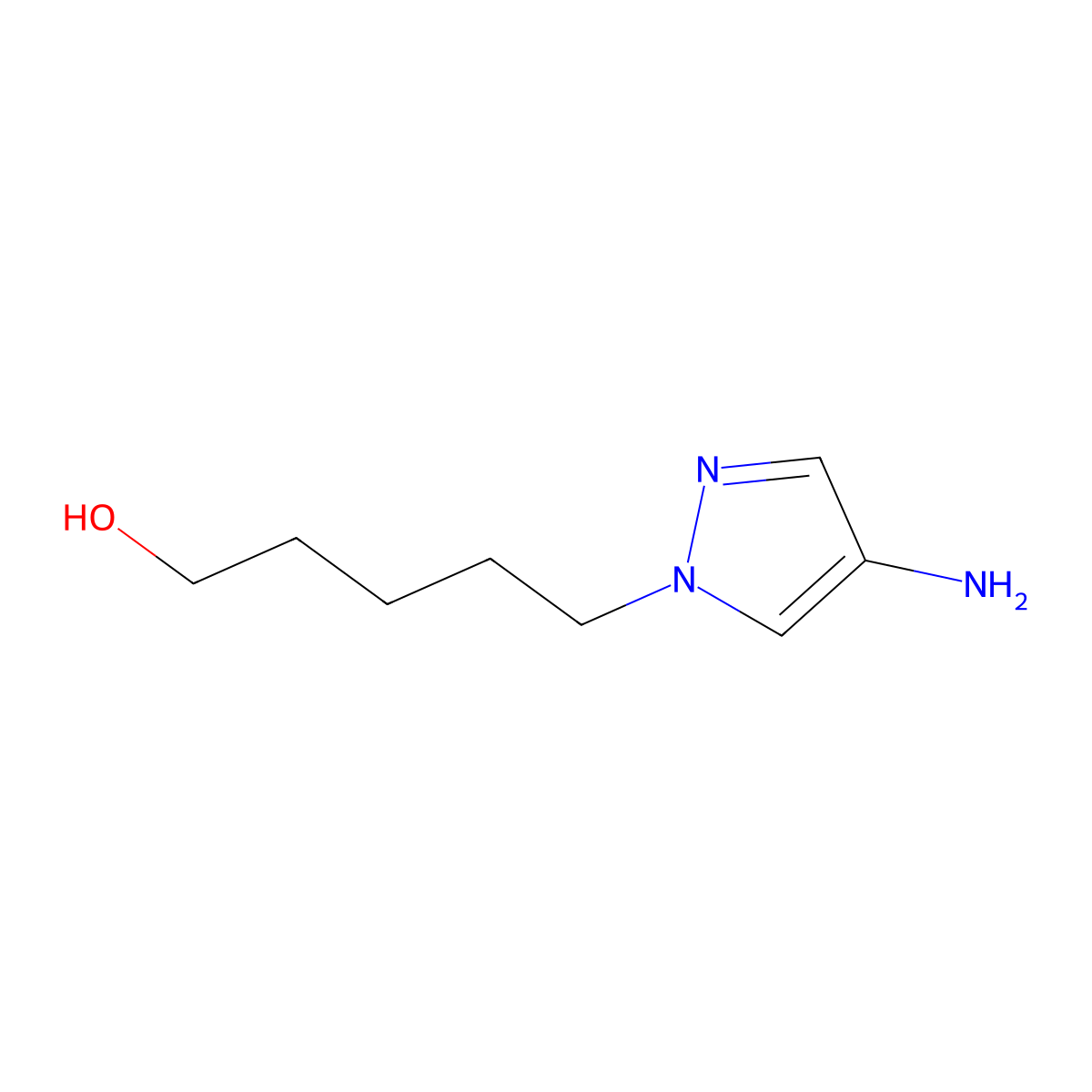5-(4-Amino-1h-pyrazol-1-yl)pentan-1-ol molecular structure, CAS 1251059-94-5