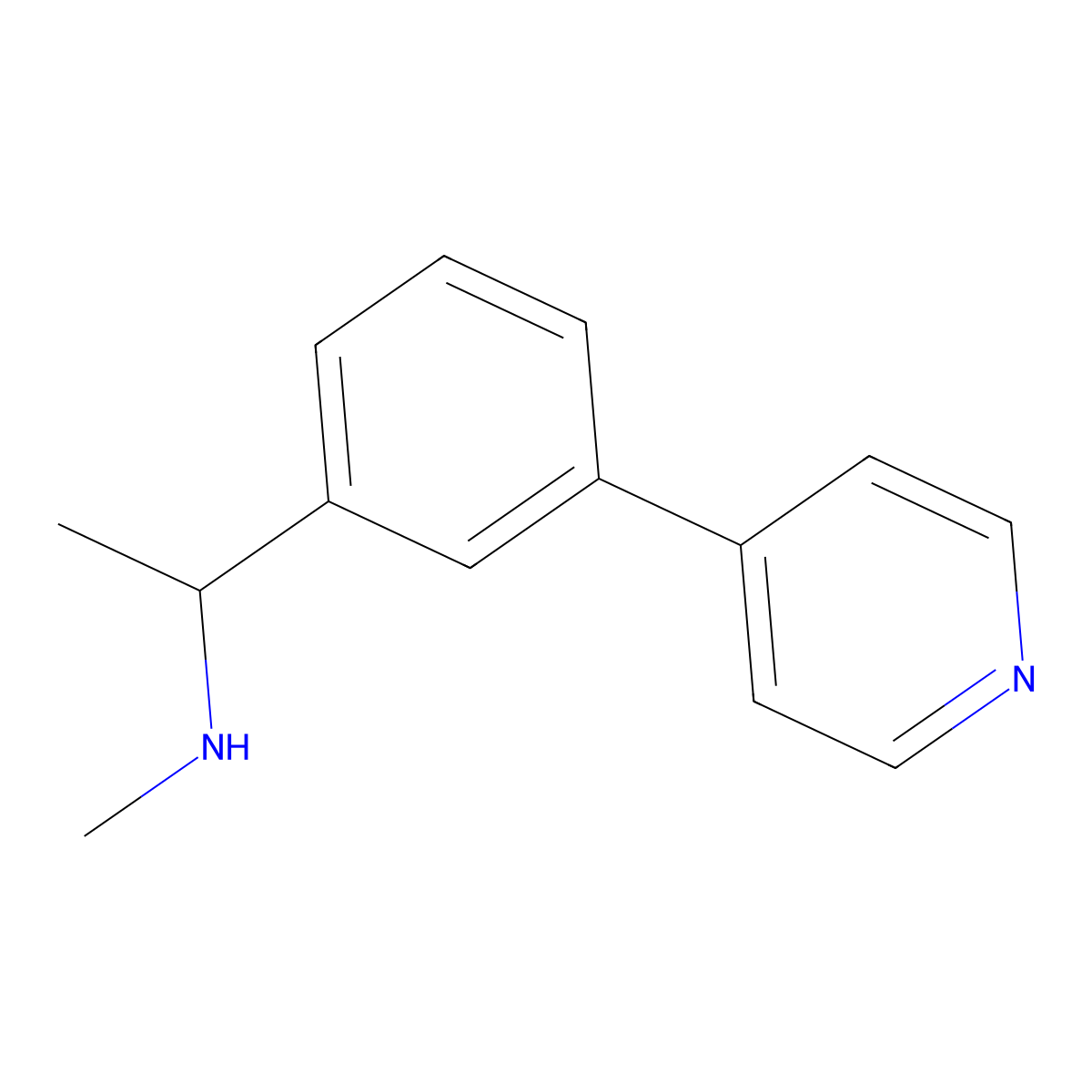 Methyl({1-[3-(pyridin-4-yl)phenyl]ethyl})amine molecular structure, CAS 1251061-01-4