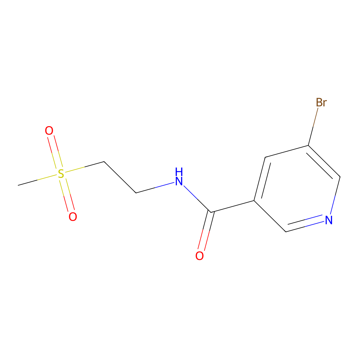 5-Bromo-N-(2-(methylsulfonyl)ethyl)nicotinamide molecular structure, CAS 1251062-07-3