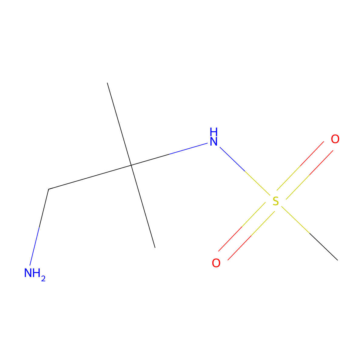 N-(1-amino-2-methylpropan-2-yl)methanesulfonamide molecular structure, CAS 1251062-48-2