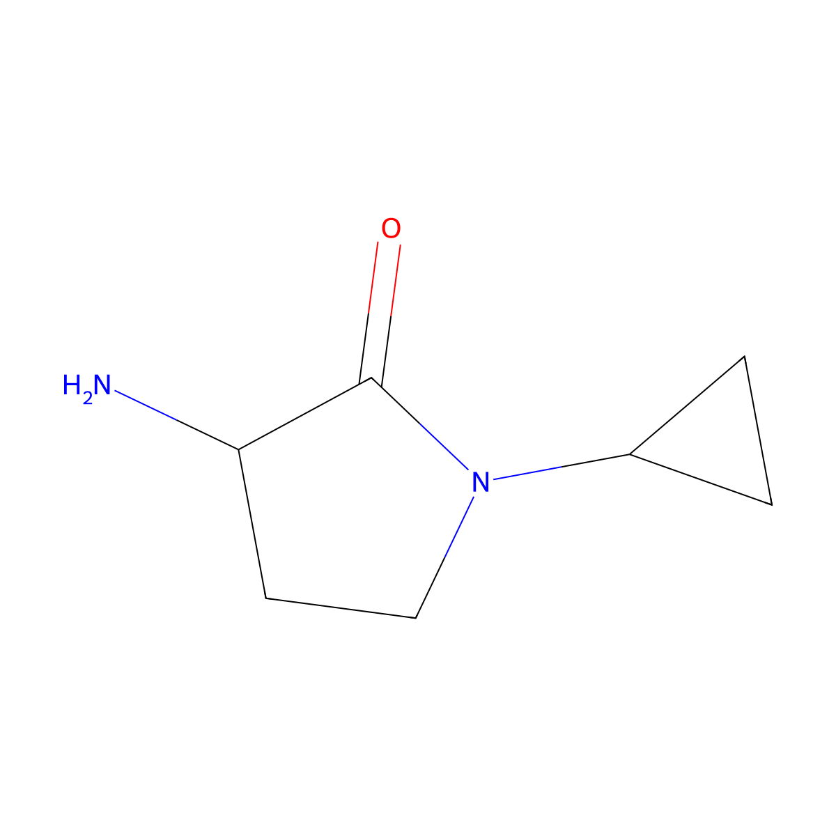3-Amino-1-cyclopropylpyrrolidin-2-one molecular structure, CAS 1251066-16-6