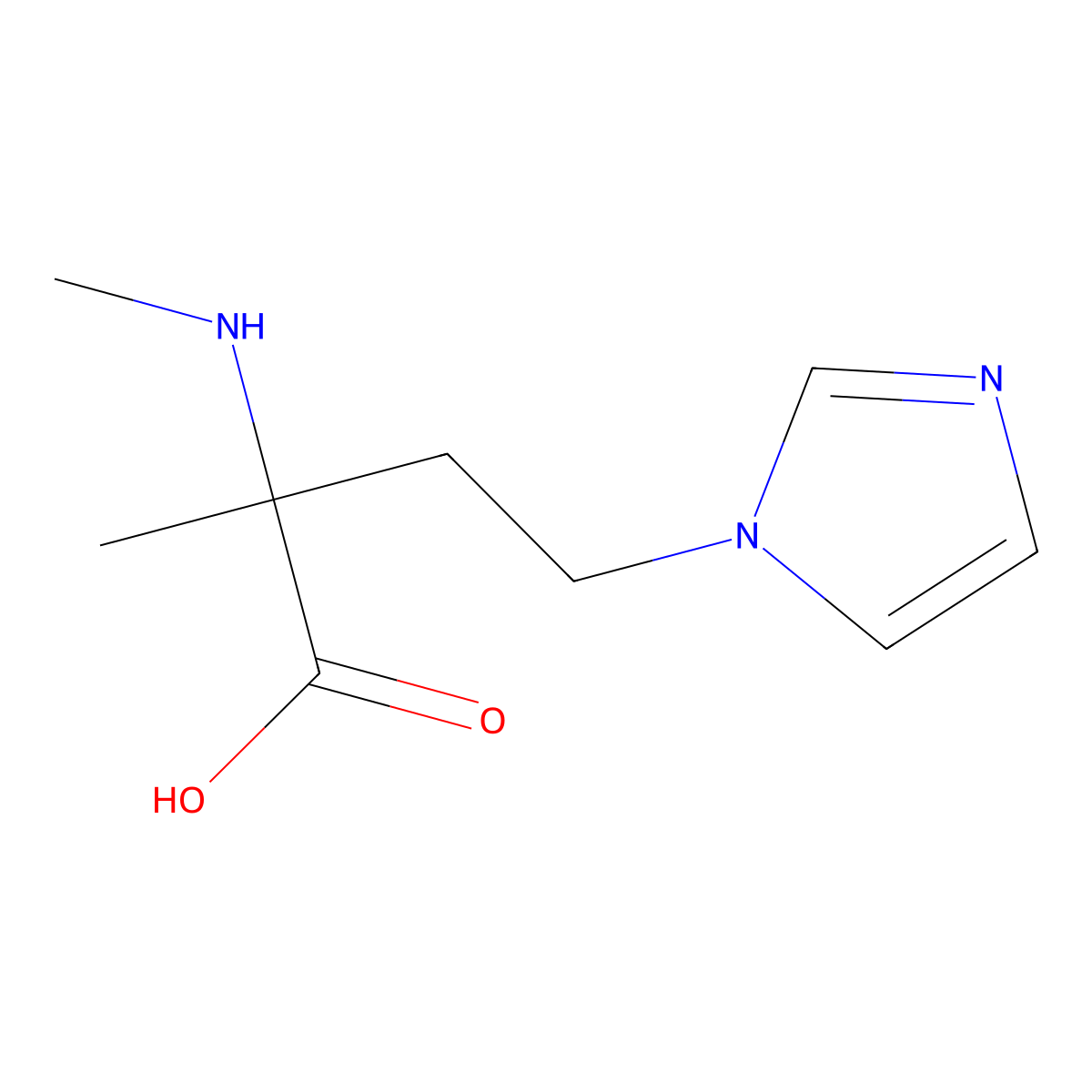 4-(1h-Imidazol-1-yl)-2-methyl-2-(methylamino)butanoic acid molecular structure, CAS 1251068-41-3