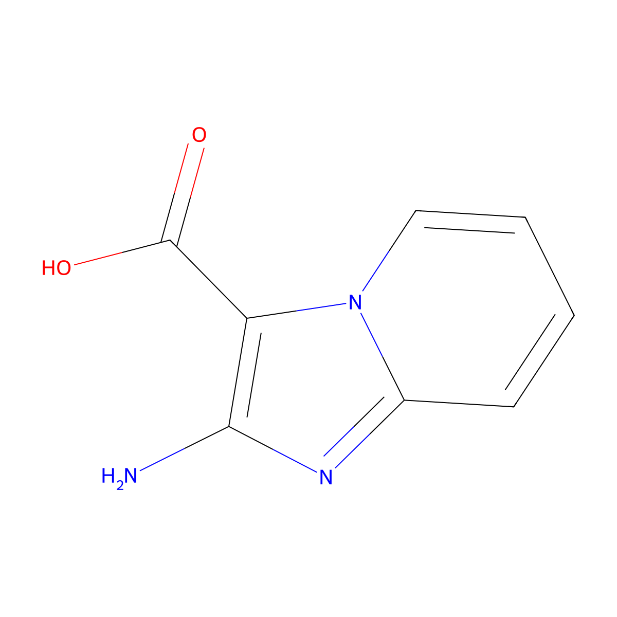 2-Aminoimidazo[1,2-a]pyridine-3-carboxylic acid molecular structure, CAS 1251068-87-7