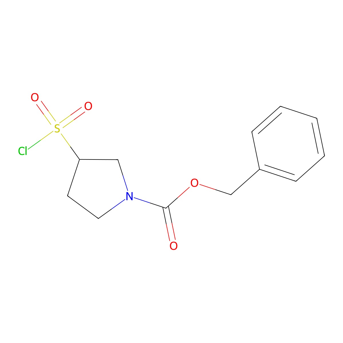 benzyl (3S)-3-(chlorosulfonyl)pyrrolidine-1-carboxylate molecular structure, CAS 1251071-16-5