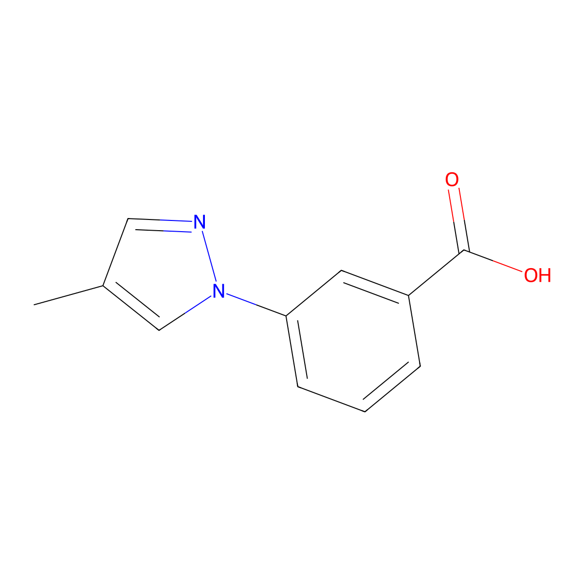3-(4-methyl-1H-pyrazol-1-yl)benzoic acid molecular structure, CAS 1251072-11-3