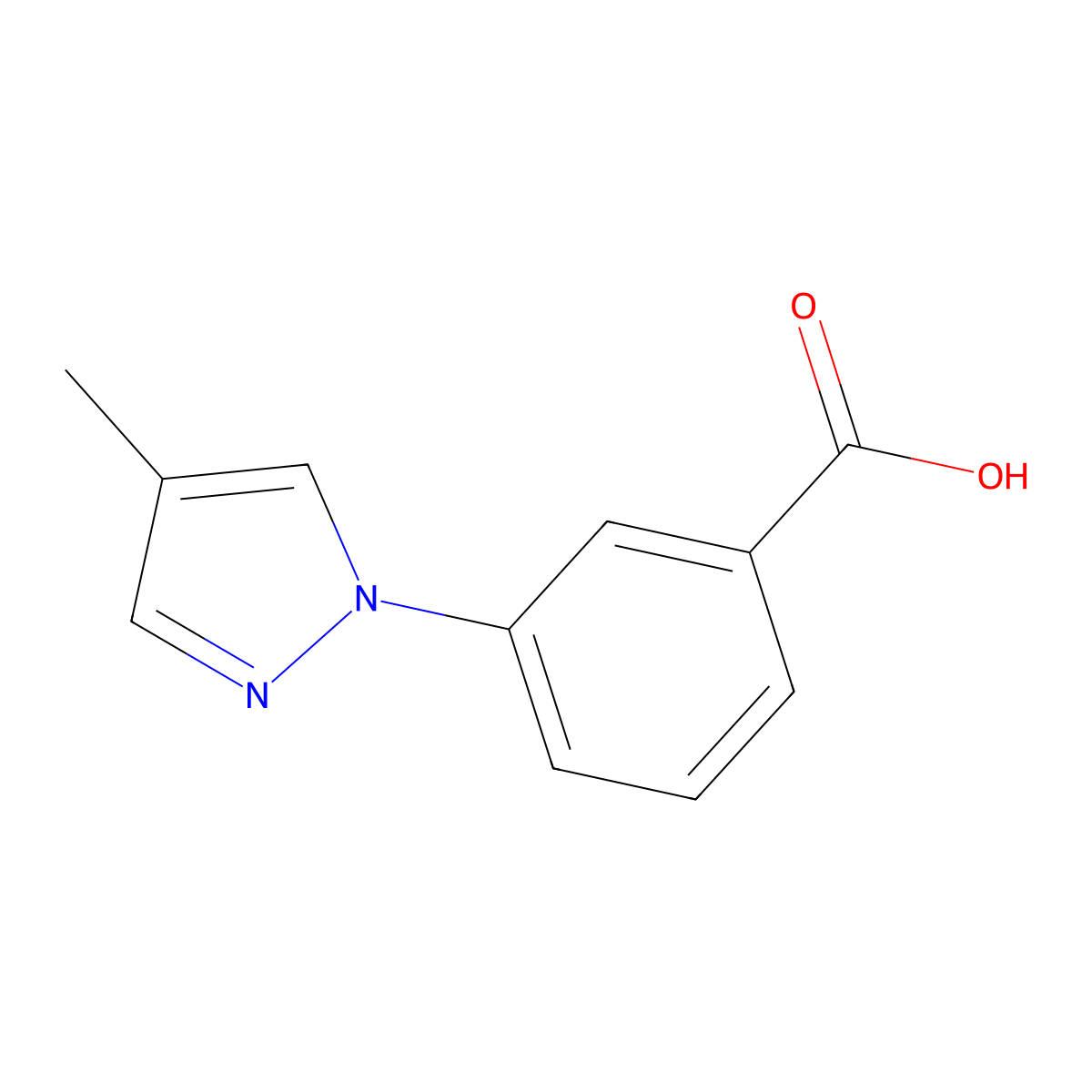 3-(4-methyl-1H-pyrazol-1-yl)benzoic acid molecular structure, CAS 1251072-11-3