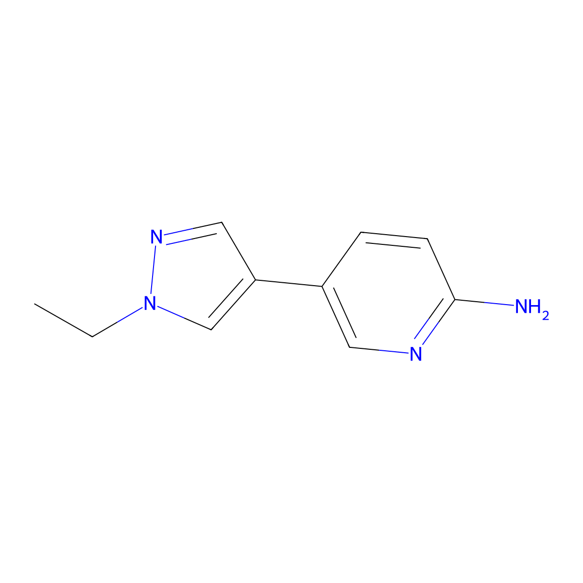 5-(1-Ethyl-1H-pyrazol-4-yl)pyridin-2-amine molecular structure, CAS 1251074-30-2
