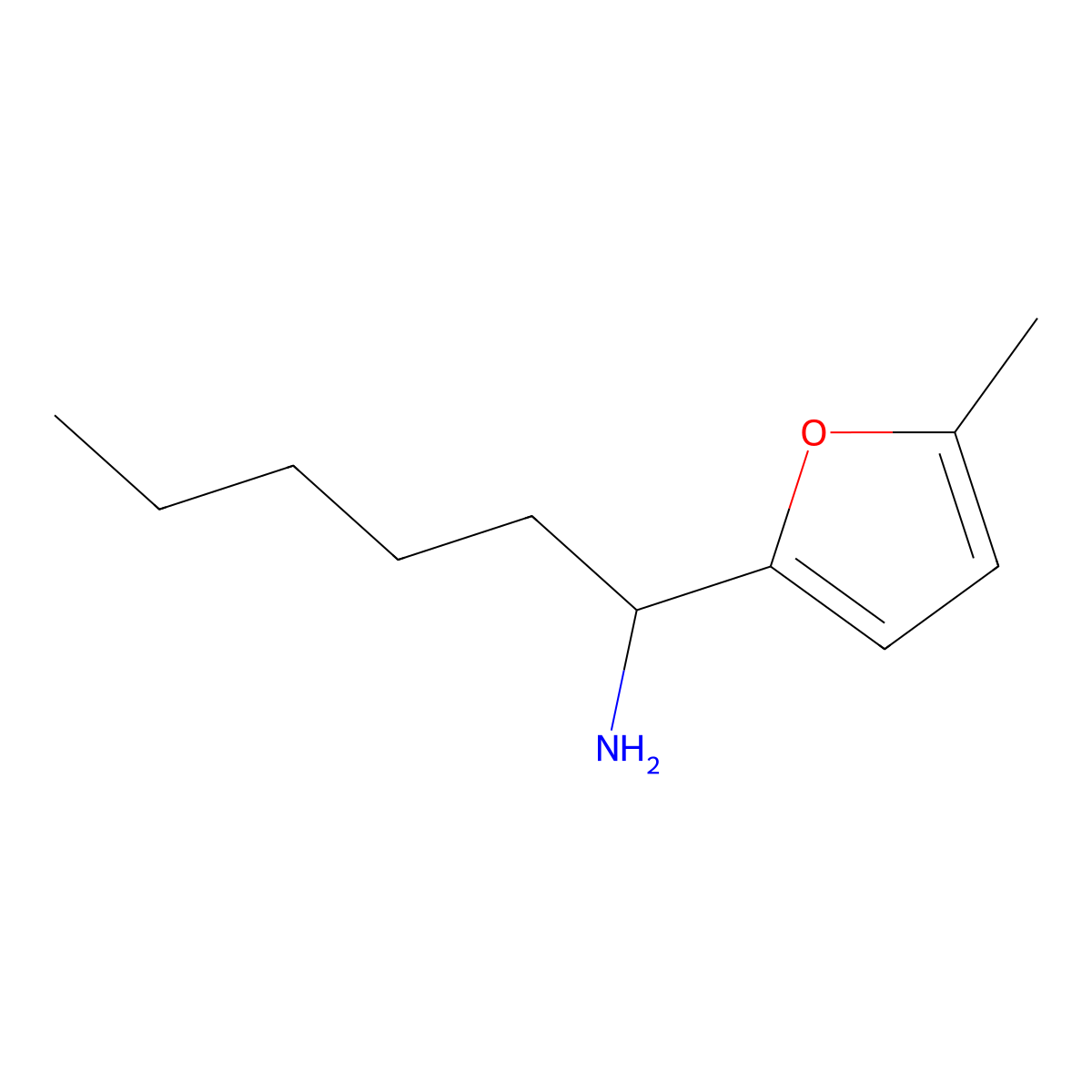 1-(5-Methylfuran-2-yl)hexan-1-amine molecular structure, CAS 1251074-96-0