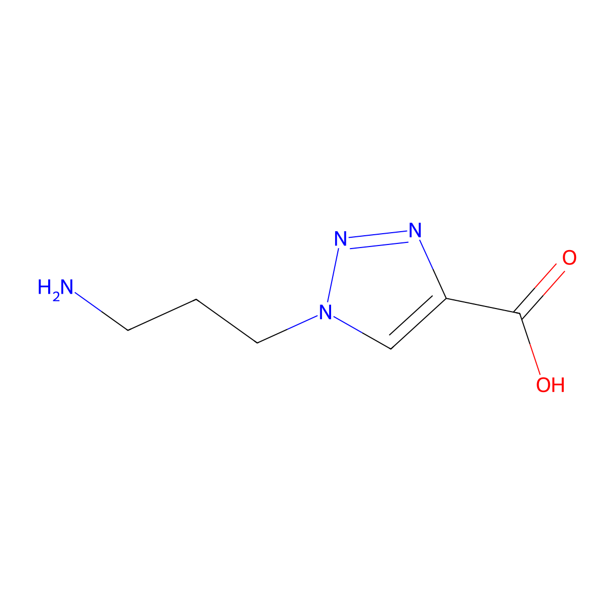 1-(3-aminopropyl)-1H-1,2,3-triazole-4-carboxylic acid molecular structure, CAS 1251079-62-5