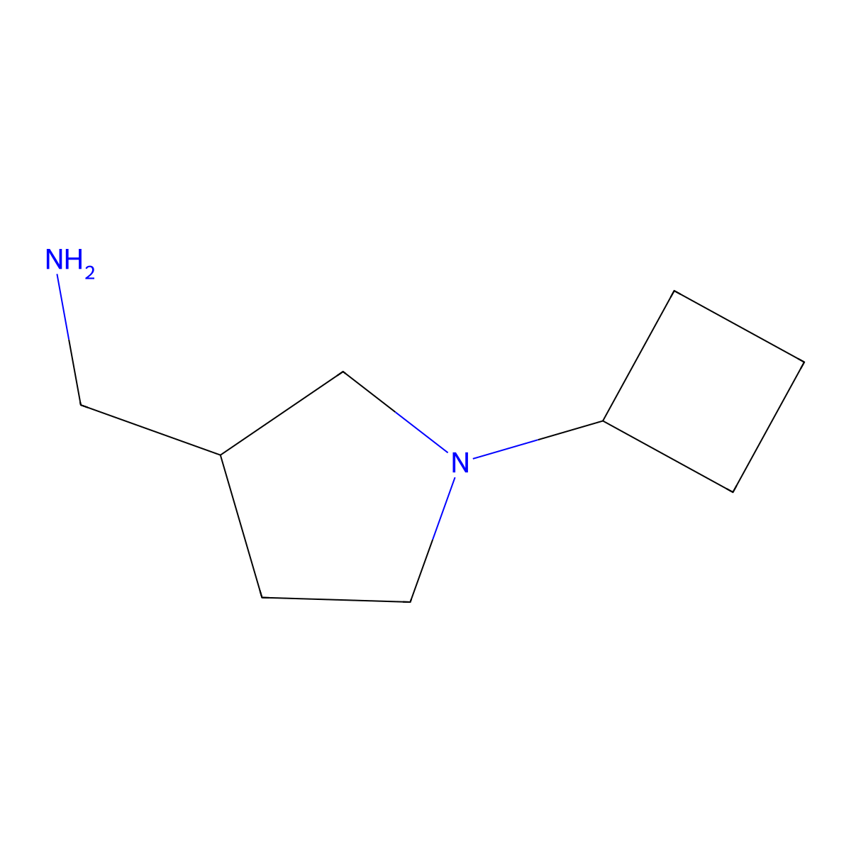 1-(1-Cyclobutylpyrrolidin-3-yl)methanamine molecular structure, CAS 1251080-73-5