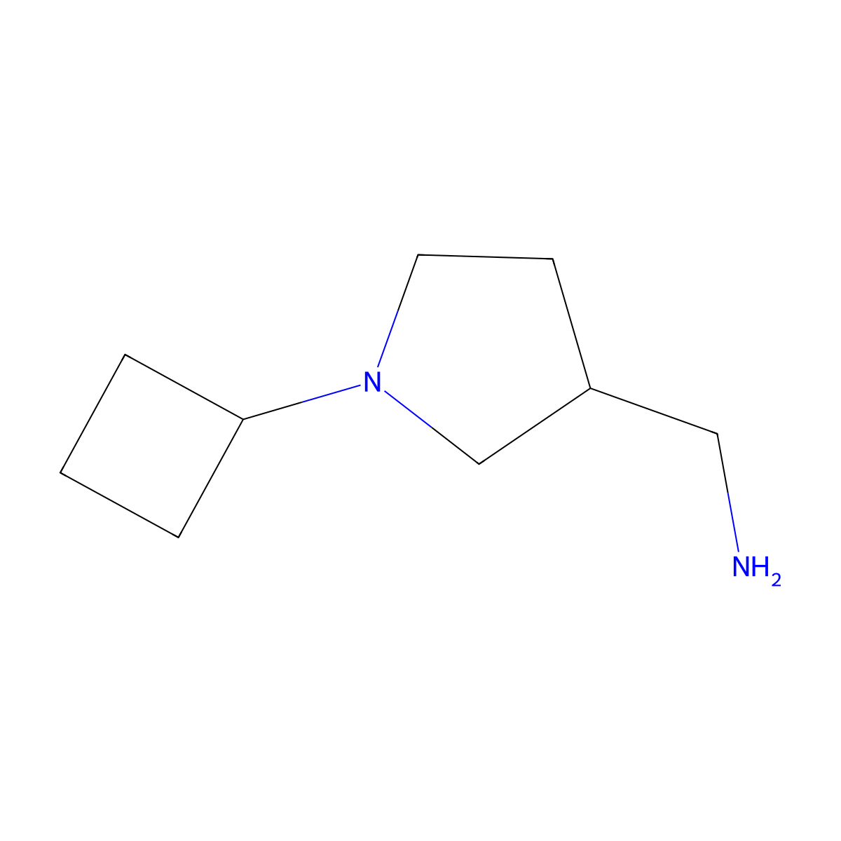 1-(1-Cyclobutylpyrrolidin-3-yl)methanamine molecular structure, CAS 1251080-73-5