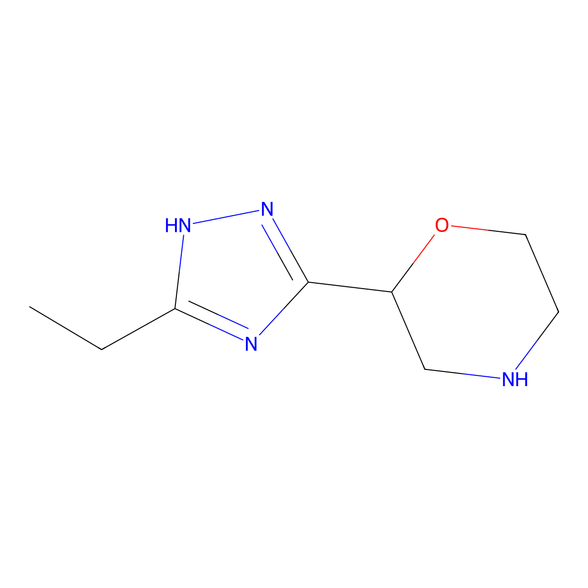 2-(3-ethyl-1H-1,2,4-triazol-5-yl)morpholine molecular structure, CAS 1251080-78-0