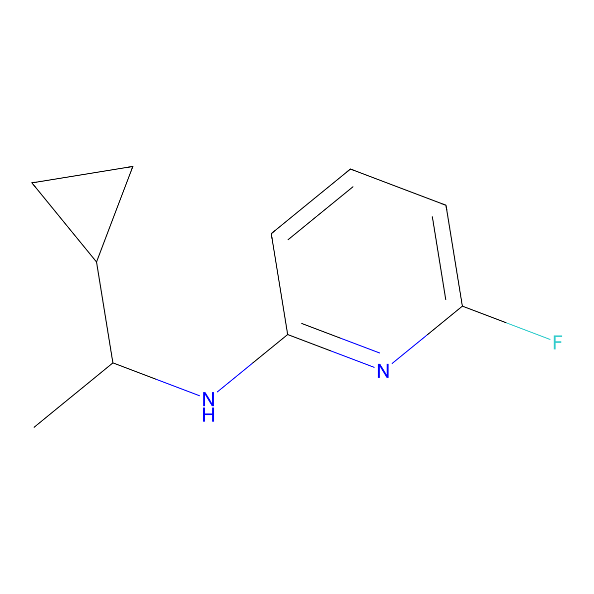 N-(1-cyclopropylethyl)-6-fluoropyridin-2-amine molecular structure, CAS 1251081-10-3