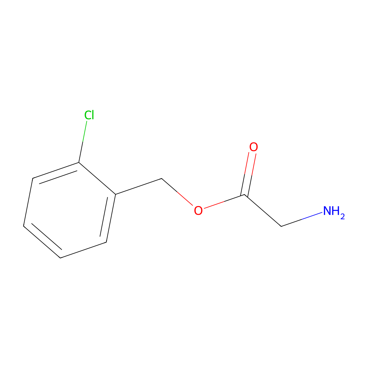 (2-Chlorophenyl)methyl 2-aminoacetate molecular structure, CAS 1251082-42-4