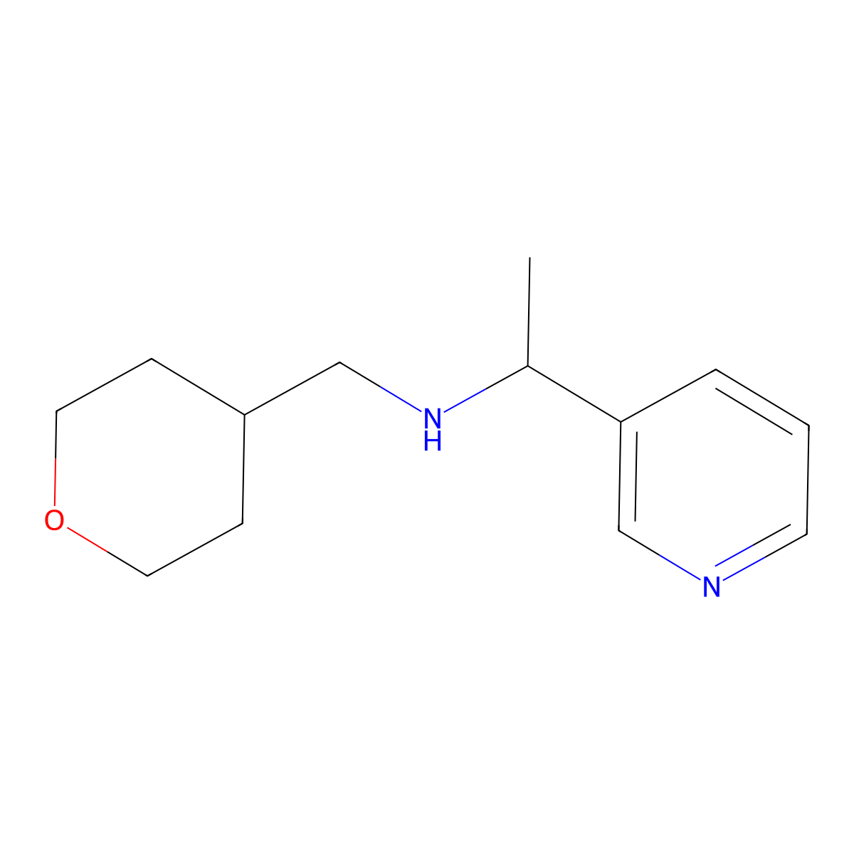 [(Oxan-4-yl)methyl][1-(pyridin-3-yl)ethyl]amine molecular structure, CAS 1251083-17-6